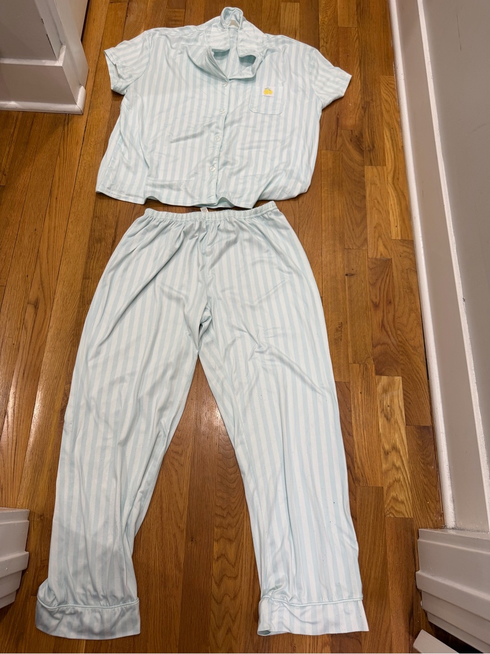 Women’s  Light Blue Striped Pajama Set